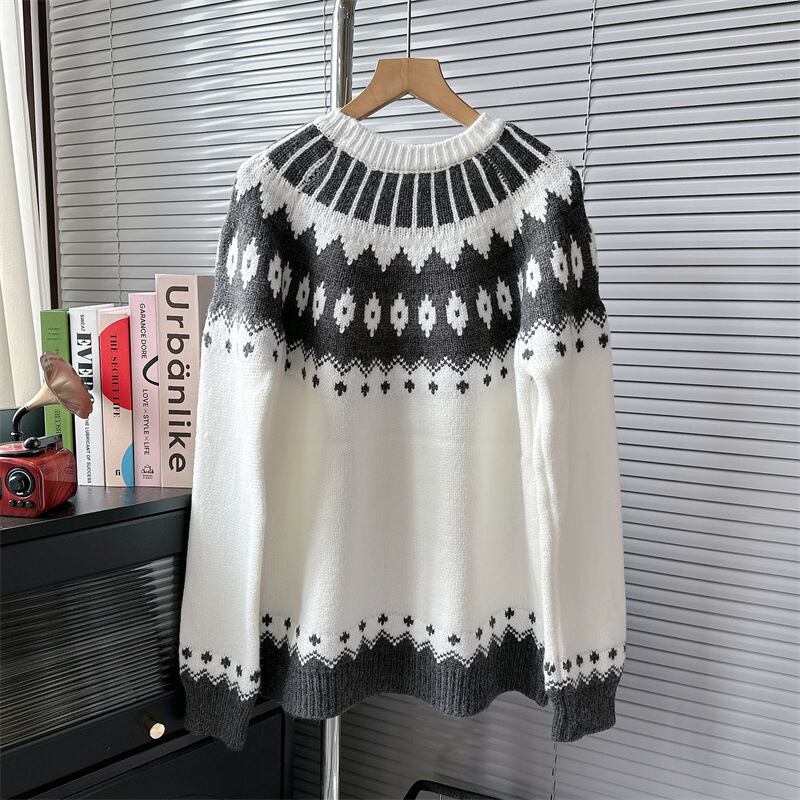 【tops】ジャカードニットセーター M18558