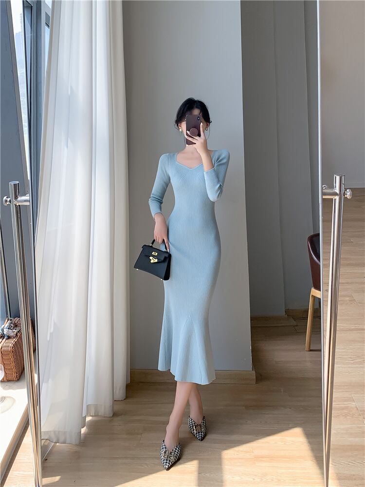 【dress】マーメイドニットワンピース M28024