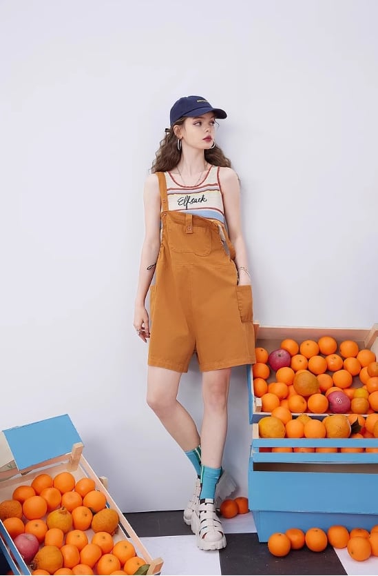 【bottoms】薄手デニムオーバーオールG20077