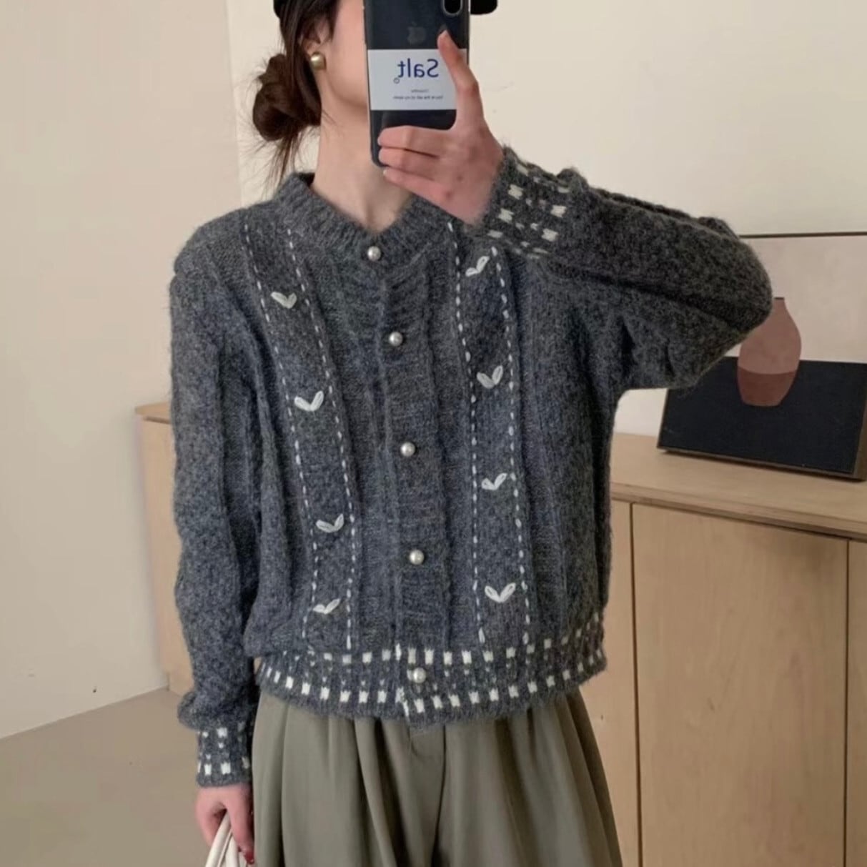 【outer】ジャカードニットカーデ M28699