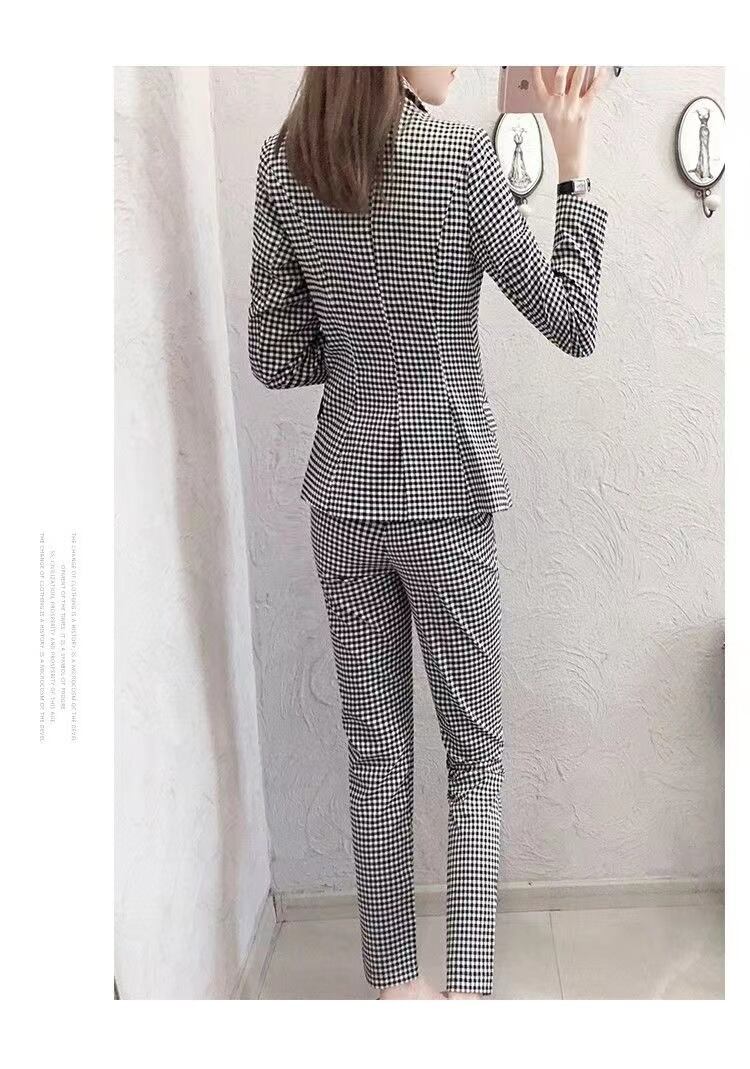 【set】スーツ+スーツパンツチェック柄2点セットF1576