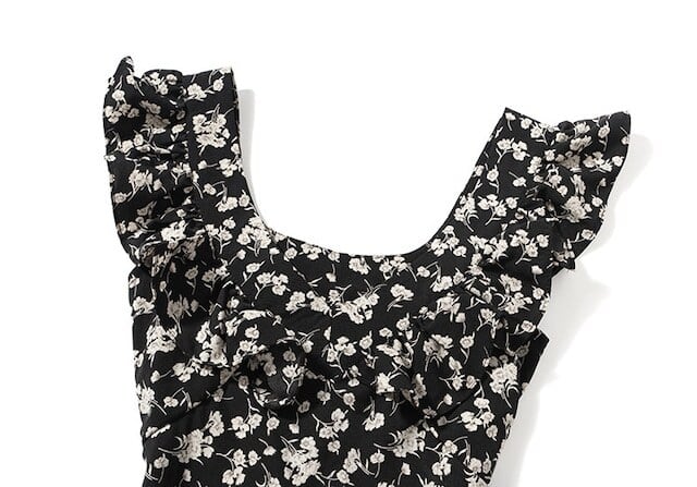 【dress】Vネックフリル花柄ワンピースF7396