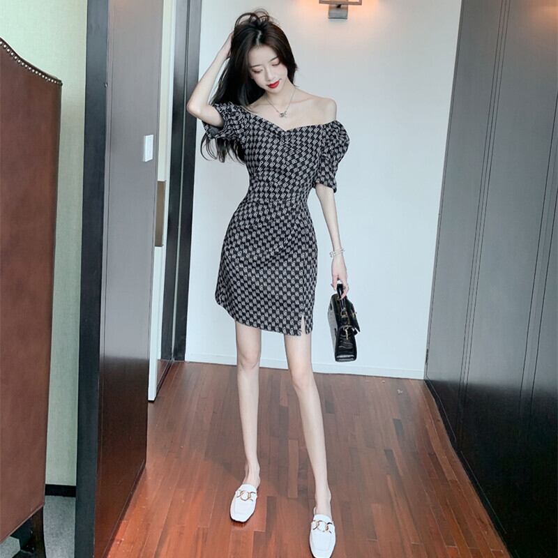 【dress】高級感 気質満点ファッションプリントデザイン着痩せ ワンピース G1309