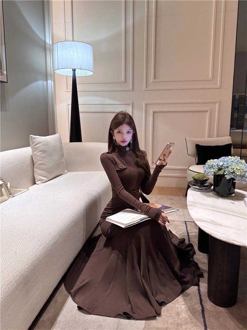 【dress】ロングマーメイドワンピース Q7604