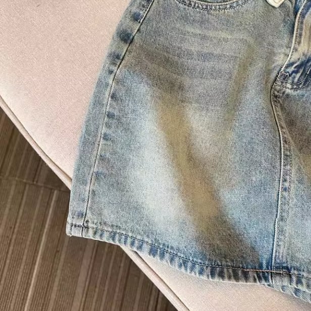 【bottoms】ハイウエストデニムスカートG20939