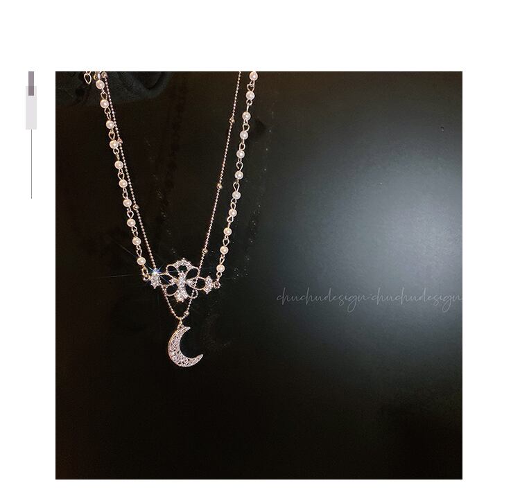 【小物】hicファッションシンプルパール切り替えネックレスアクセサリー