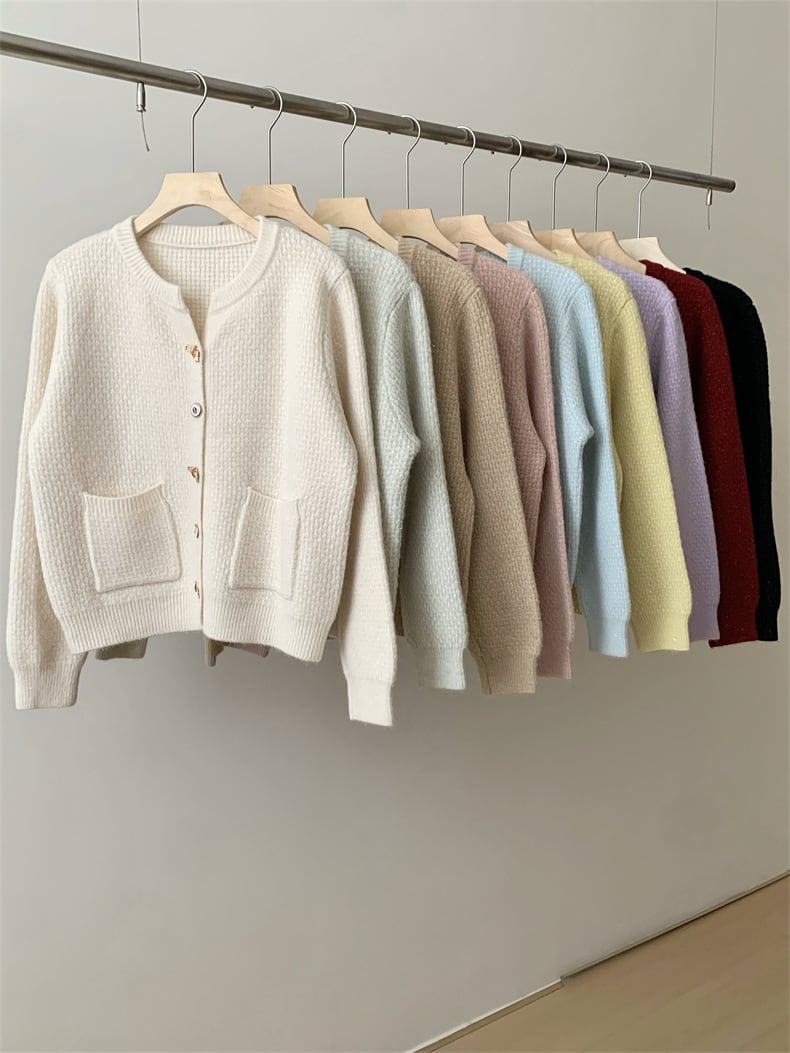 【outer】クルーネックニットカーデ M25982