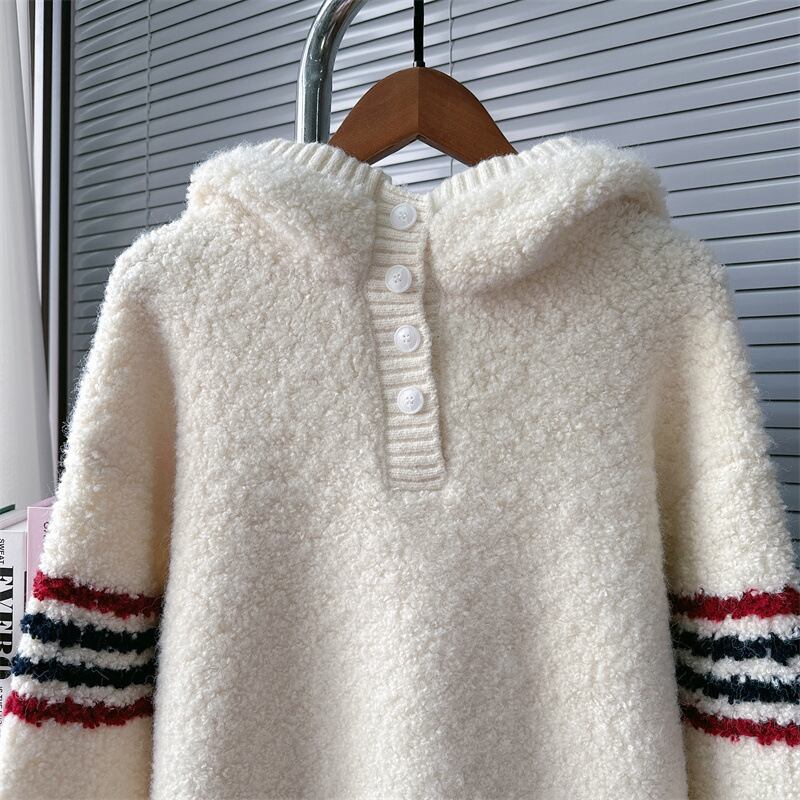 【tops】フード付きニットセーター M28298