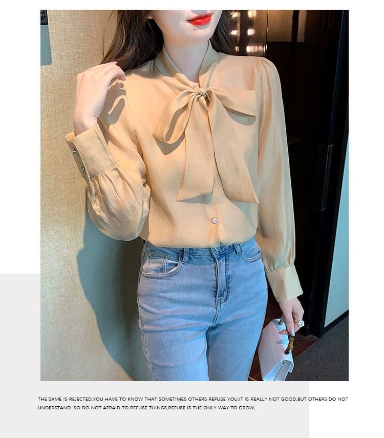 【tops】シフォン長袖ブラウスG20872