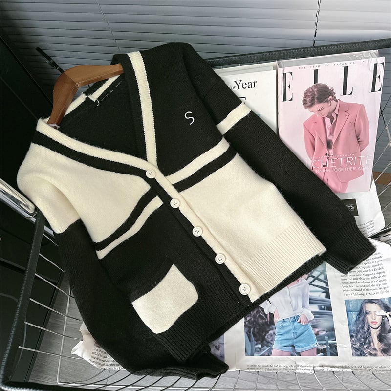【outer】切り替えニットカーデ M25672