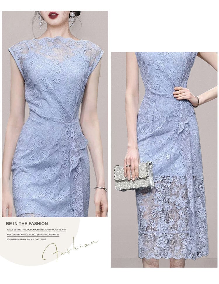 【dress】ノースリーブレースワンピース M24543