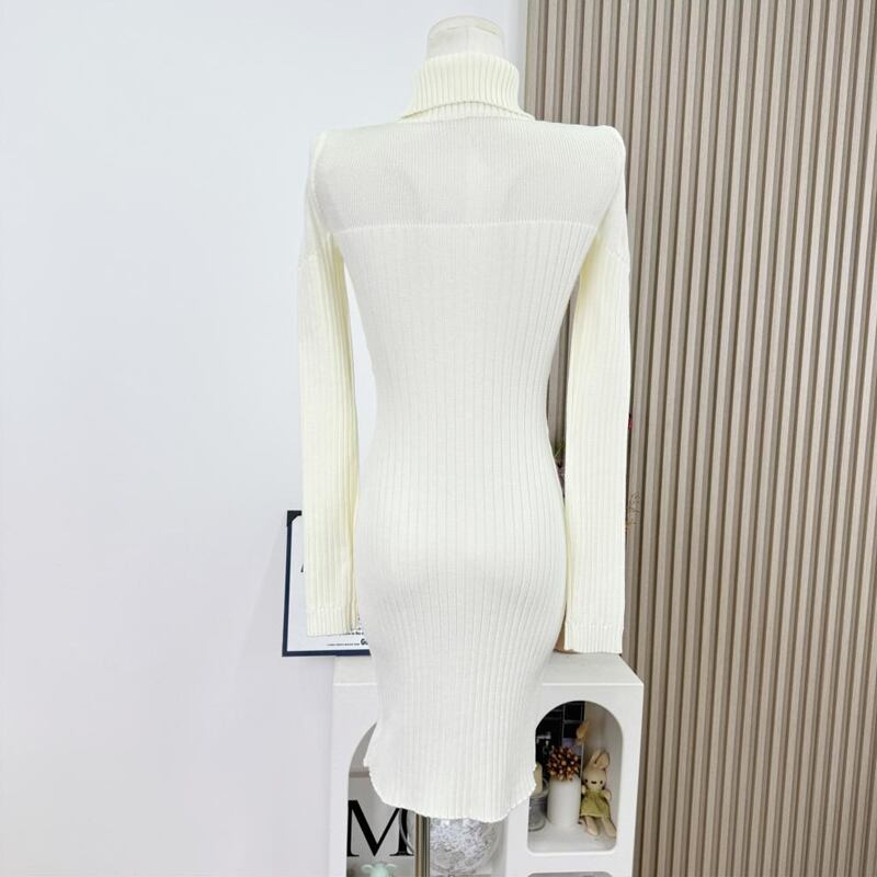 【dress】ハイネックニットワンピース Q7813