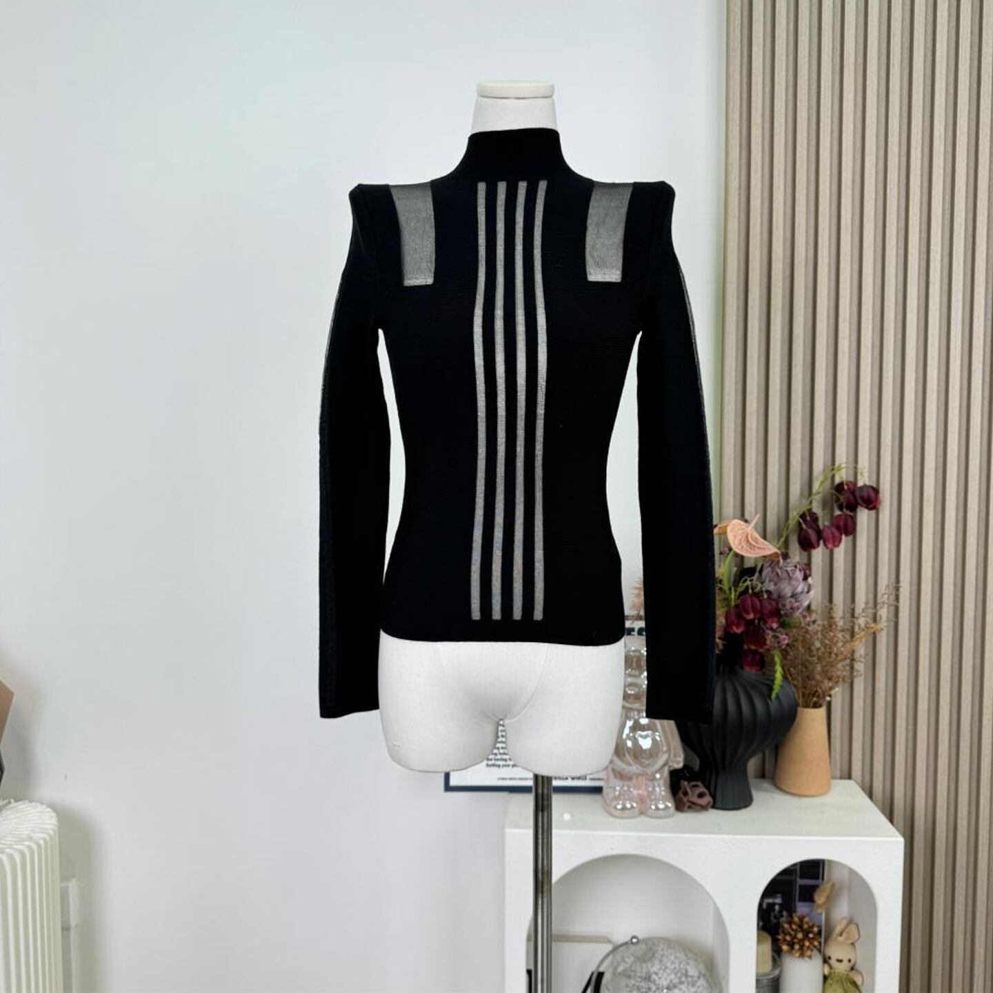 【tops】透け感ニットトップス Q7613