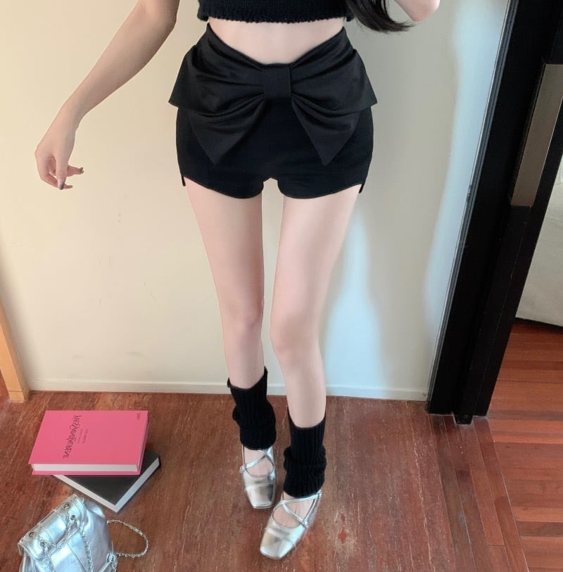 【bottoms】薄手リボンショートパンツG20936