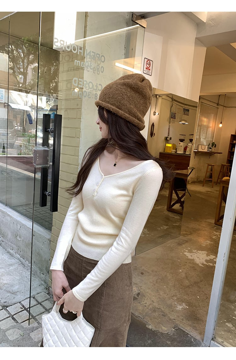 【tops】Vネックニットトップス M27661