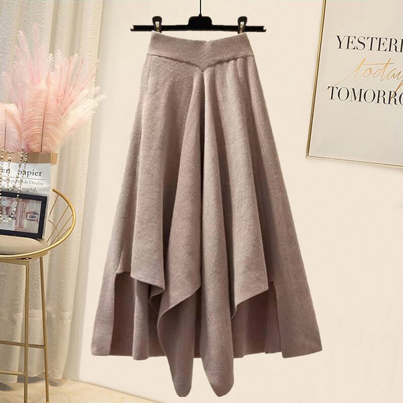 【set】ファッション着心地良い!気質満点レトロオシャレセーター+スカート2点セット G4097