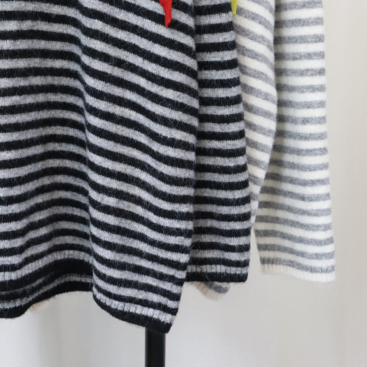 【tops】ボーダー柄ニットセーター M28398