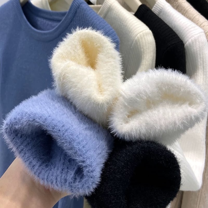 【tops】裏起毛ニットトップス Q7783