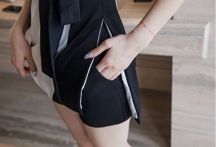 【set】早い者勝ち!気質満点レトロファッション着痩せトップス+ショートパンツOL通勤2点セット G6711