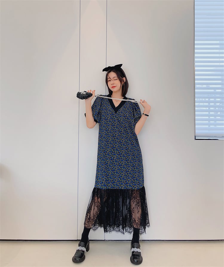 【dress】レース花柄ワンピース M25158