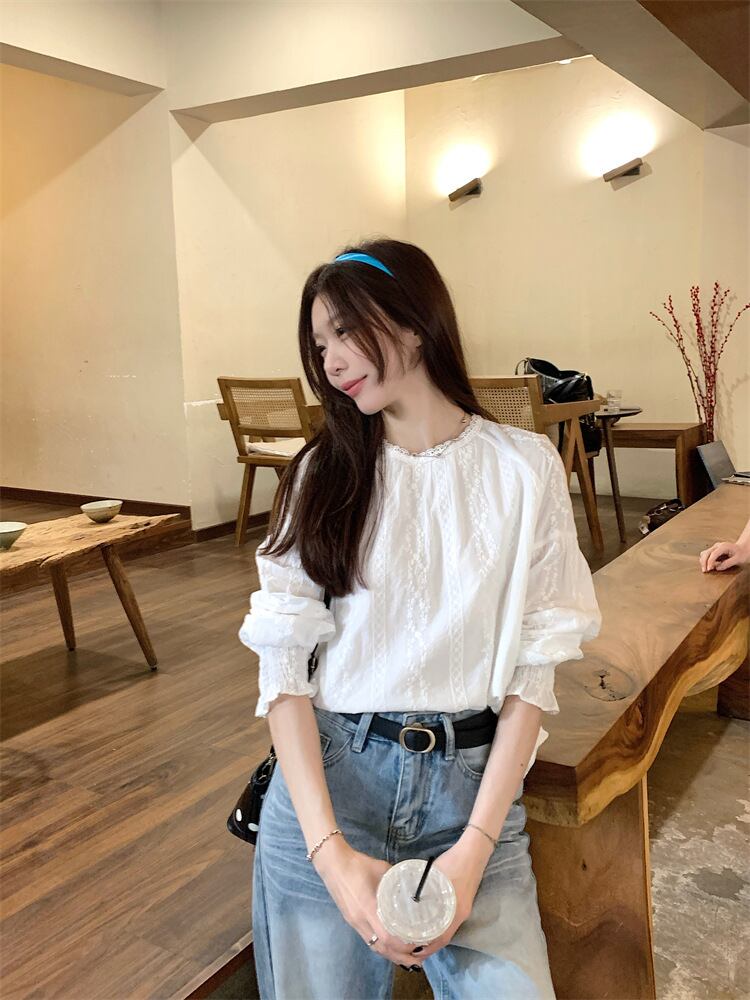 【tops】刺繍レースブラウス M29594