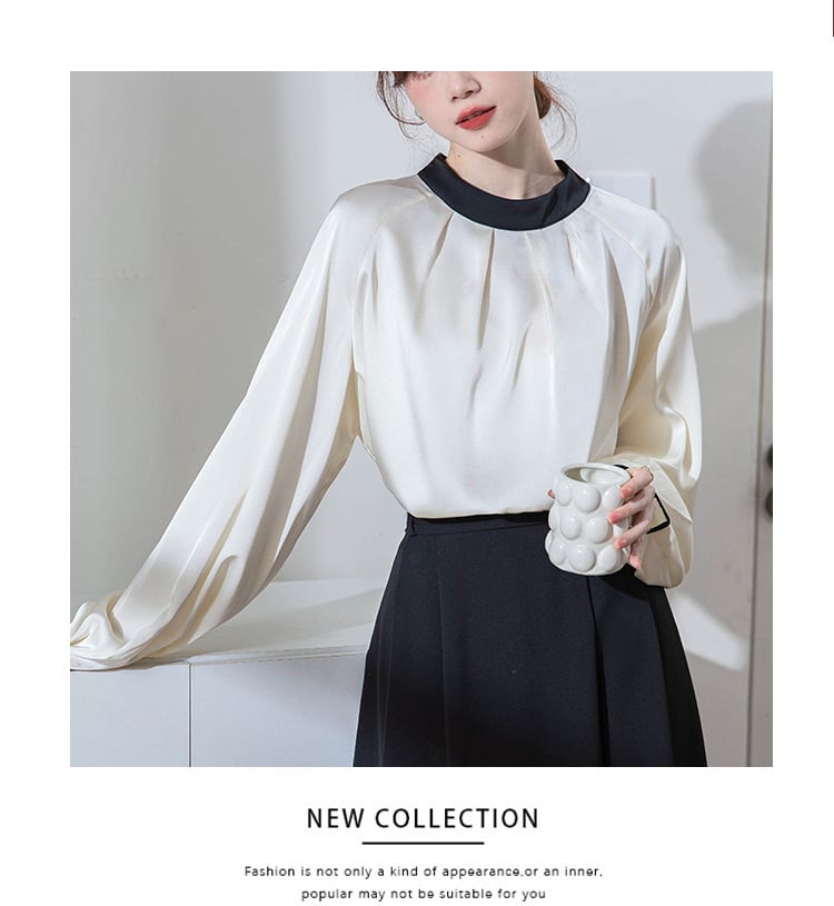 【tops】スタンドネックリボンブラウスG20316