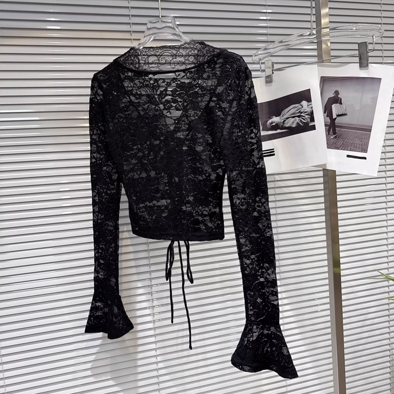【tops】Vネックレーストップス Q8160