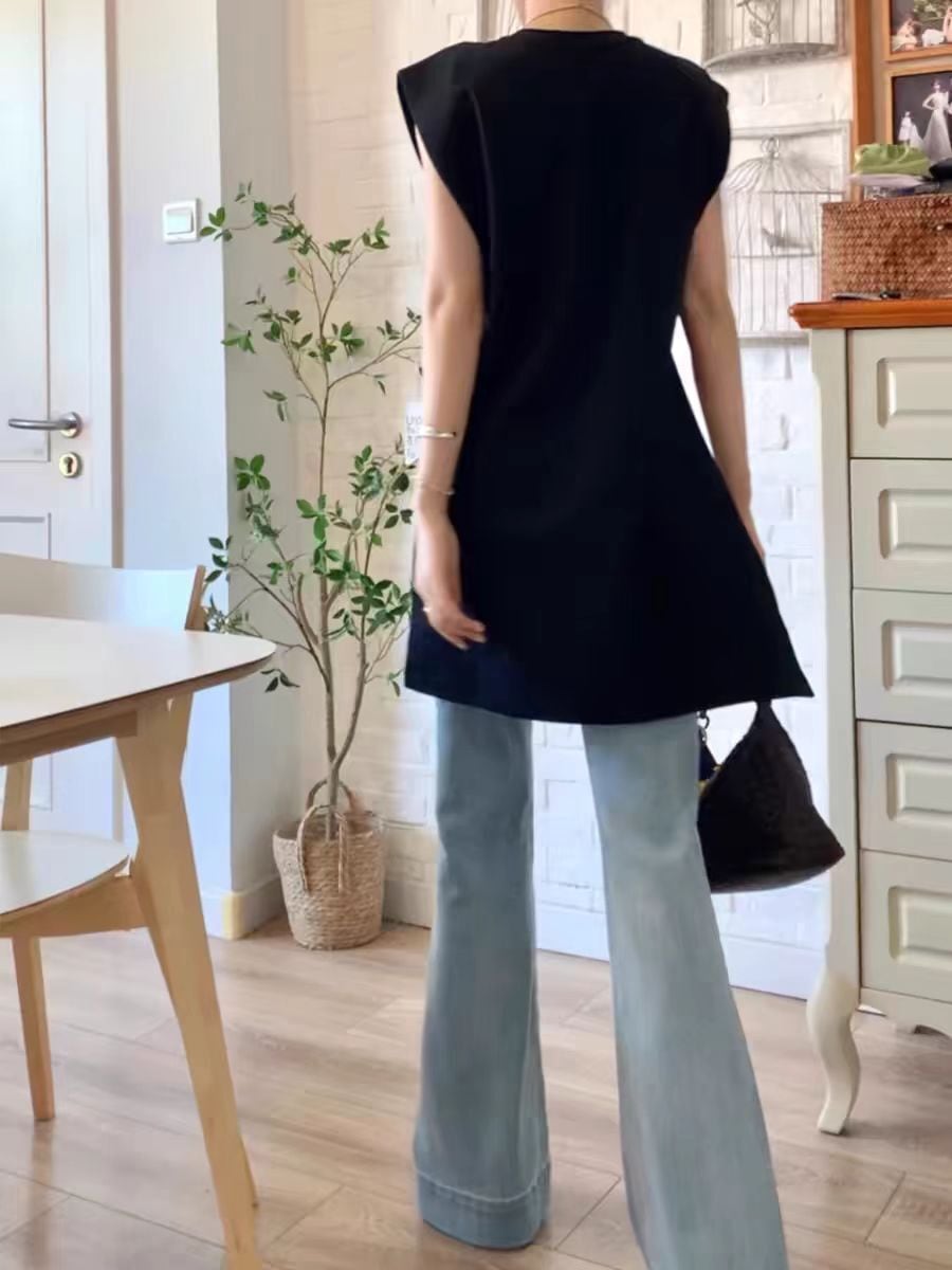 【tops】ノースリーブスリットタンクトップF7539