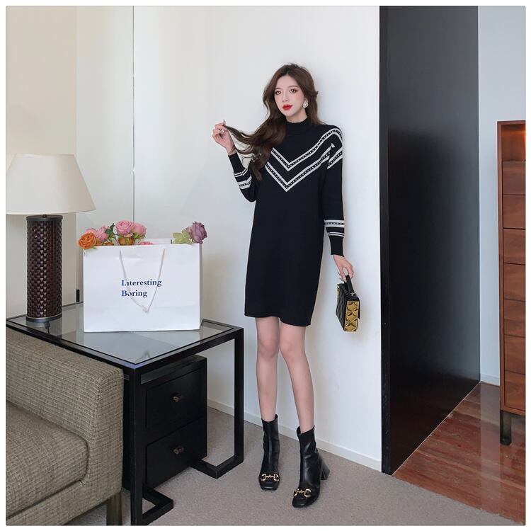 【dress】ファッション気質満点韓流スタイル ルーズ着痩せニットワンピース G9765