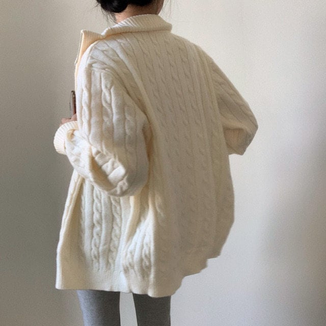 【outer】ファスナーニットカーデ M26046