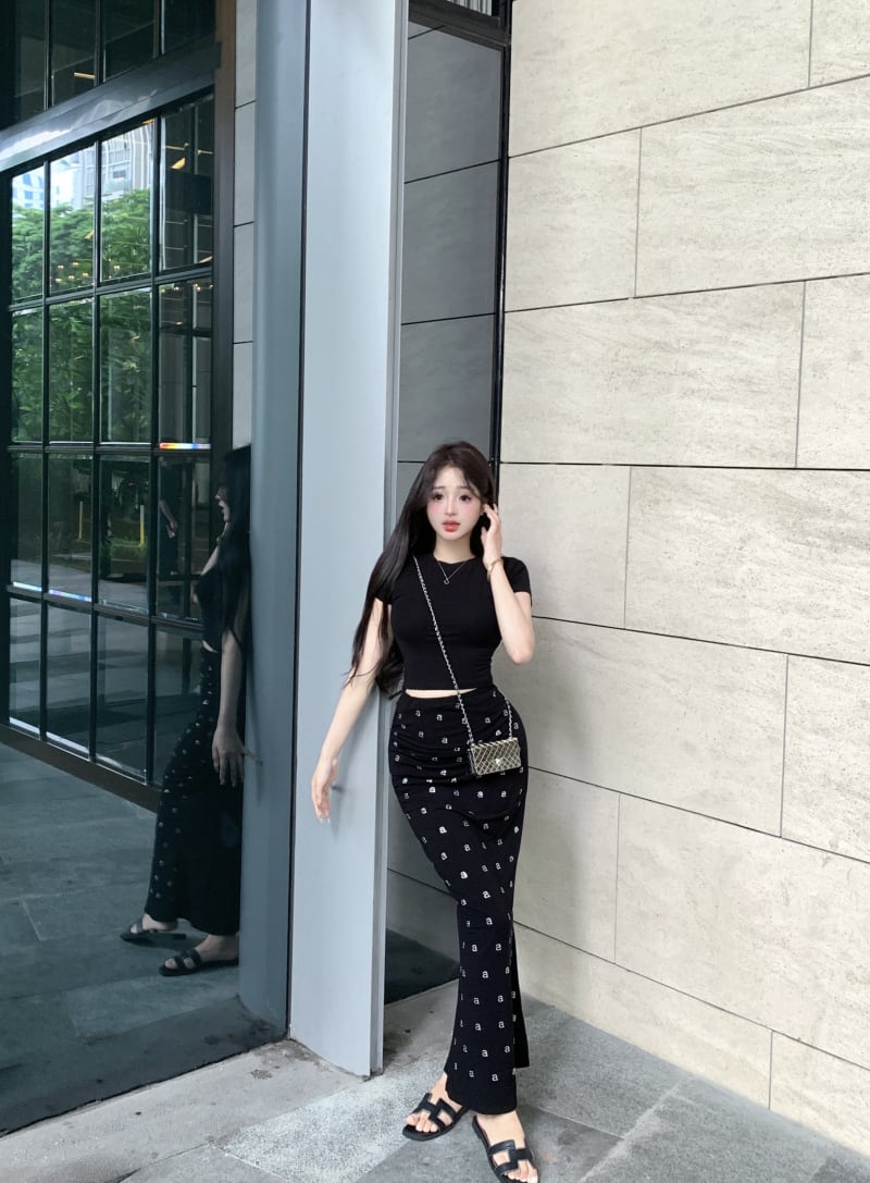 【set】ファッションTシャツ+スカート2点セットG21030