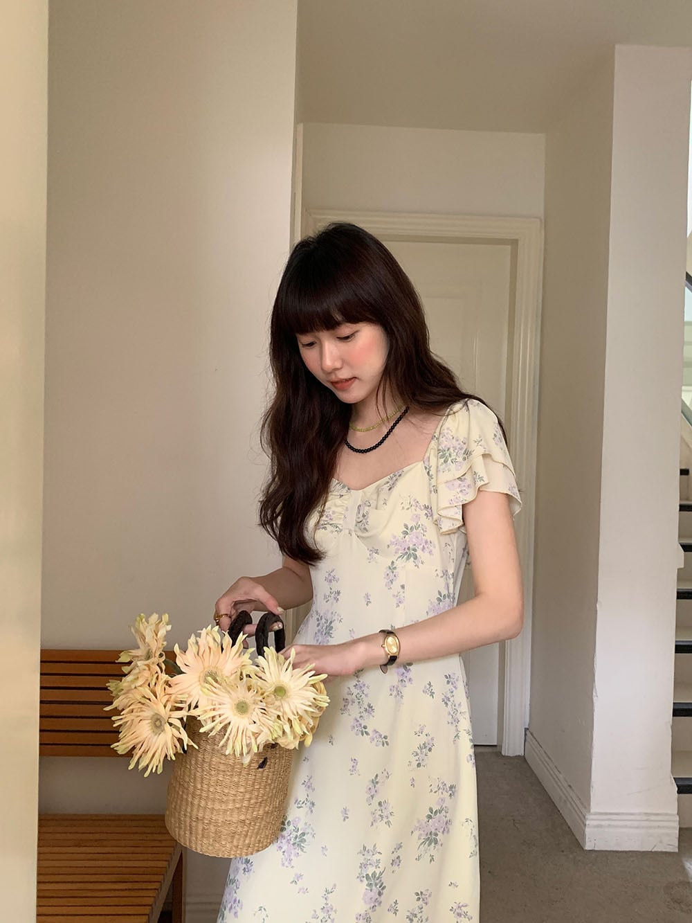 【dress】花柄ワンピース M25113