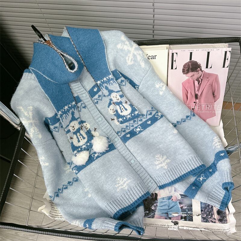 【outer】ニットカーデマフラー付き M27909