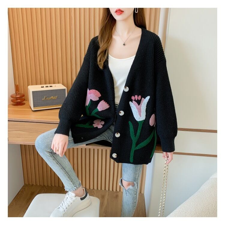 【outer】Vネックニットカーデ M18404