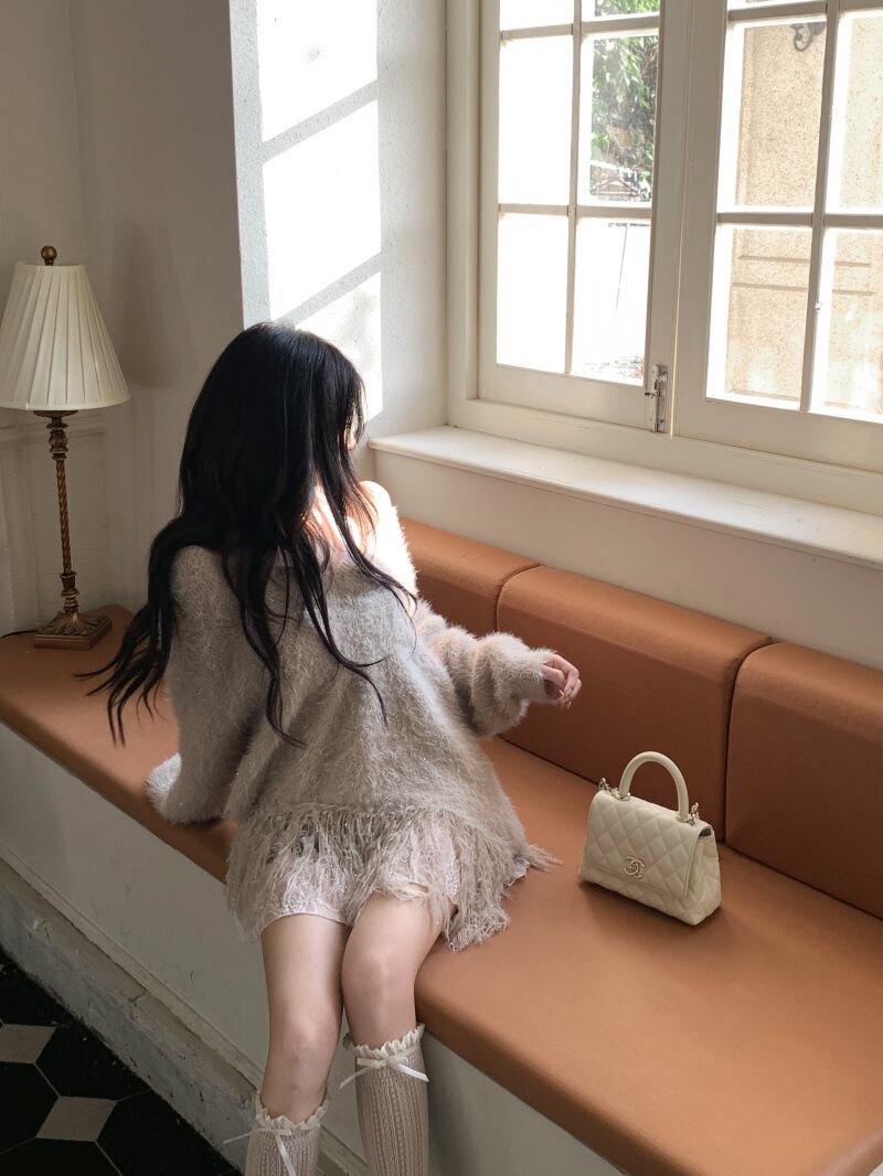 【tops】キラキラフリンジニットセーター M27619