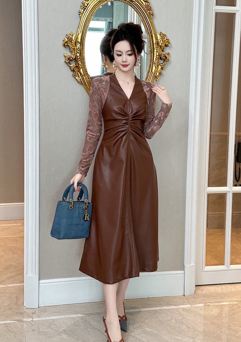 【dress】ドッキングPUワンピース M28093