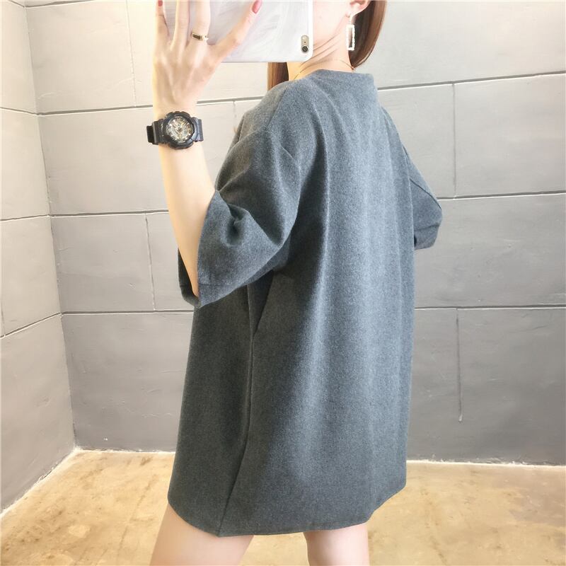 【tops】清新合わせやすいラウンドネック半袖ゆったり着回しファッションTシャツF0032