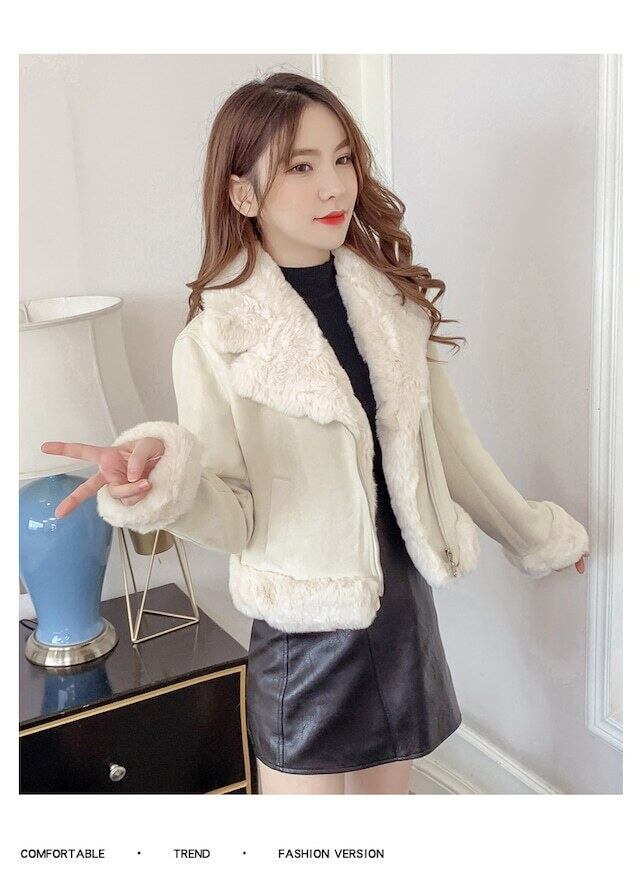 【outer】今季大好評~ 2色ラペル長袖秋冬新作INS風ショート丈寒さ対策おしゃれジャケットF1301