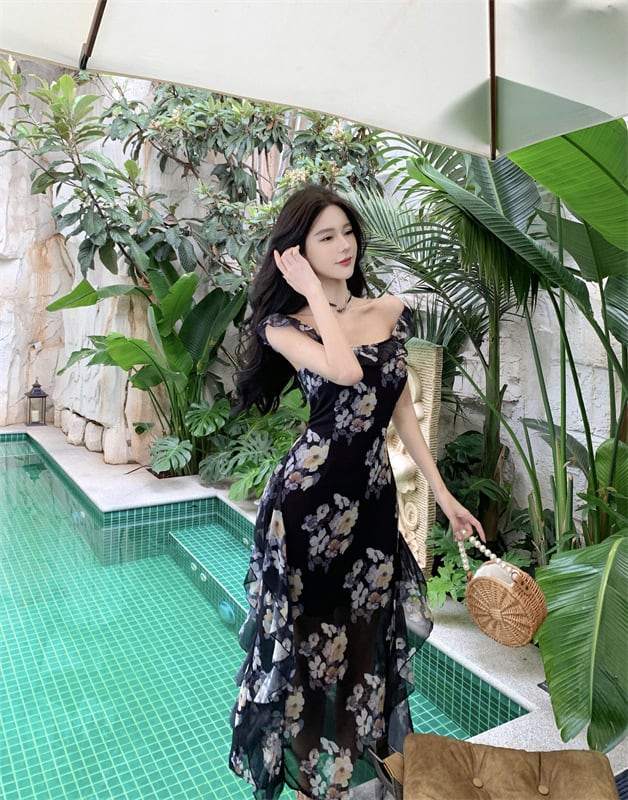 【dress】花柄キャミワンピース M25306