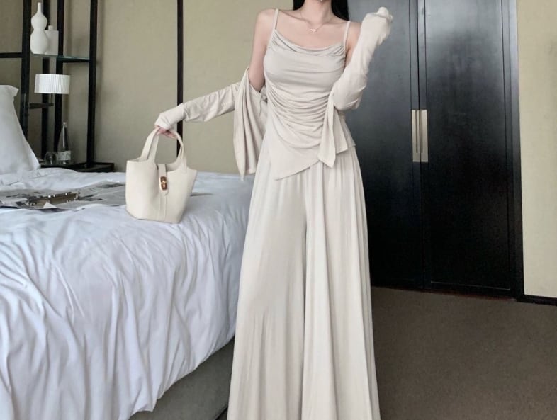 【set】カーディガン+キャミソール+パンツ3点セットG20632