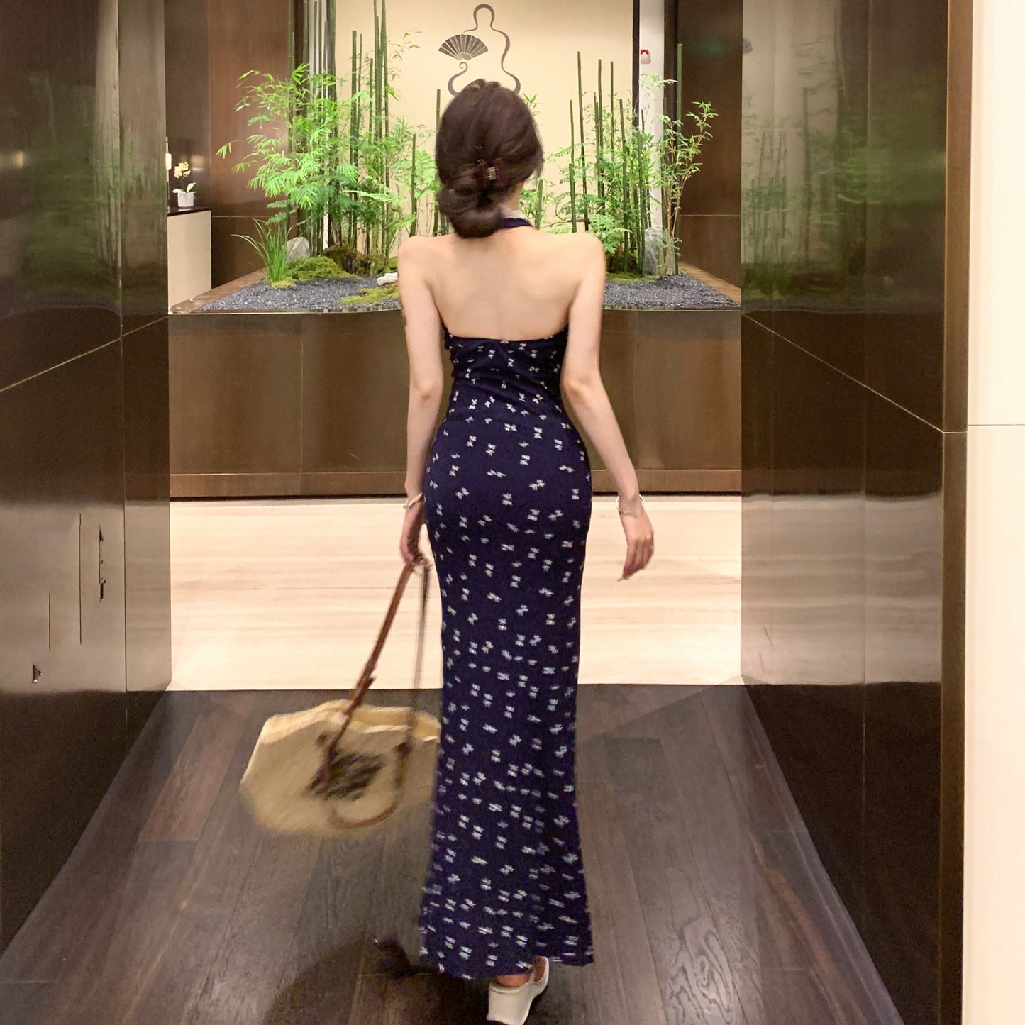 【dress】ホルターネック花柄ワンピース N2999