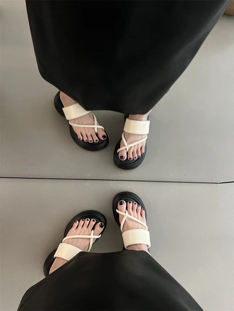 【shoes】2色厚底スリッパF7495