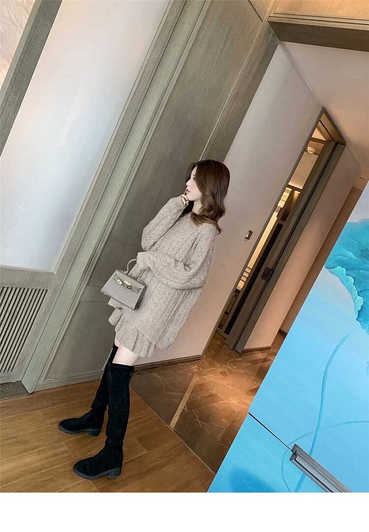 【set】美人度アップ!韓国系スウィート洋気森ガール淑女セーター2点セット G2245