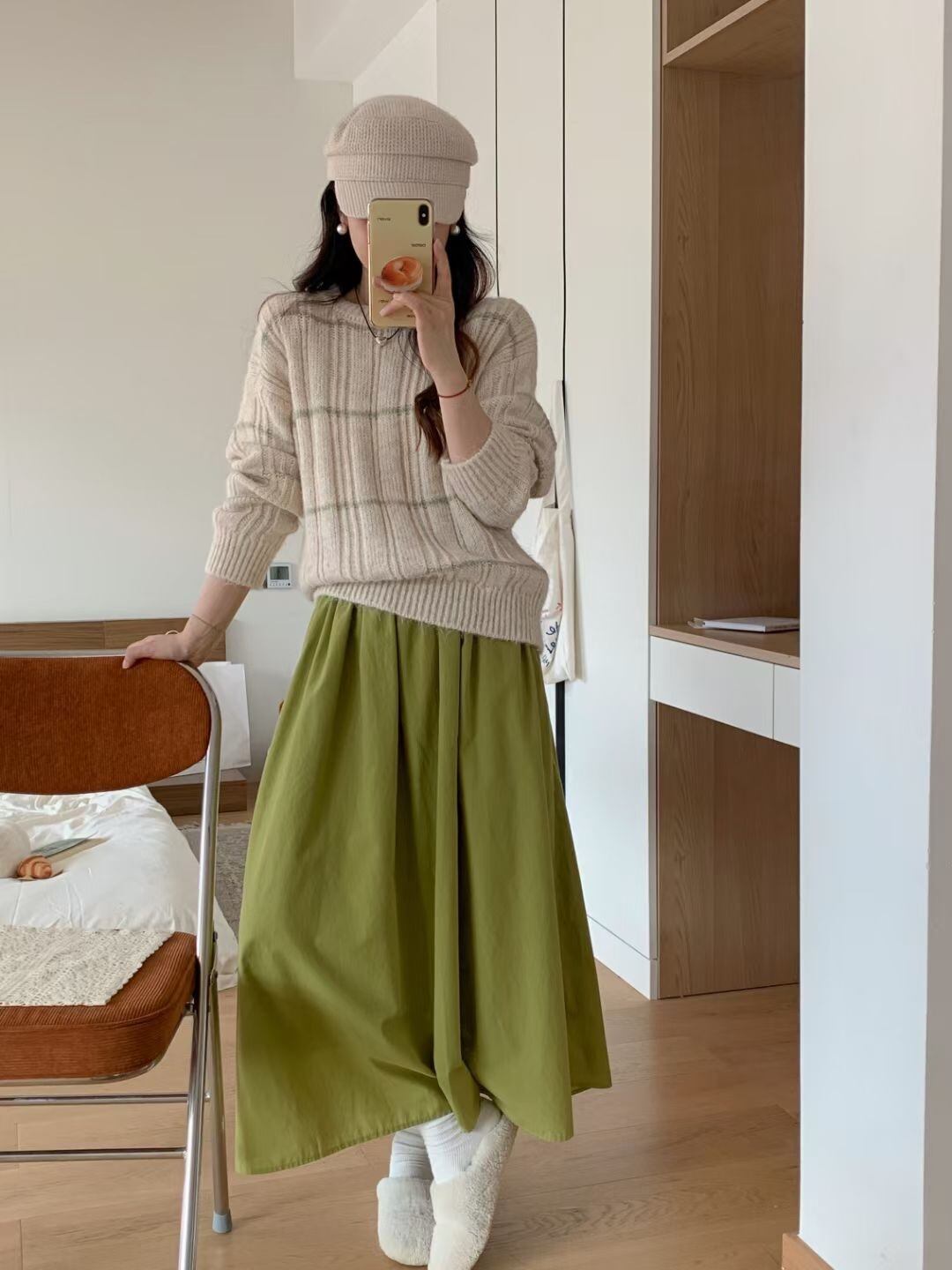 【tops】ボーダー柄ニットセーター M18714