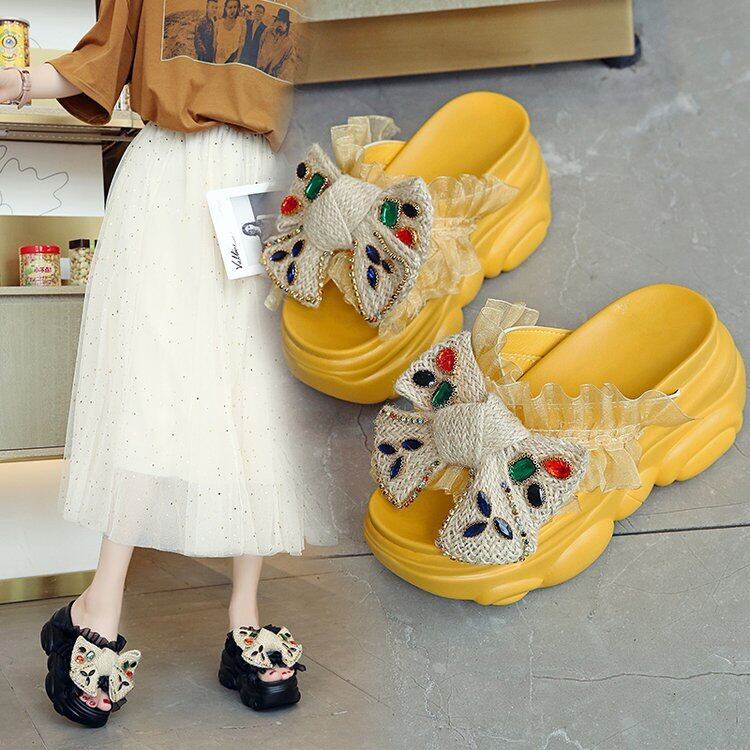 【shoes】新作4色履きやすい合わせやすいシンプル無地キレー目厚底サンダル