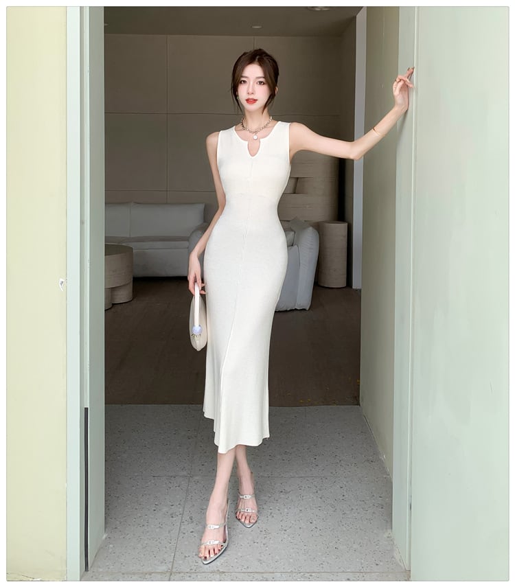 【dress】Vネックニットワンピース G20960