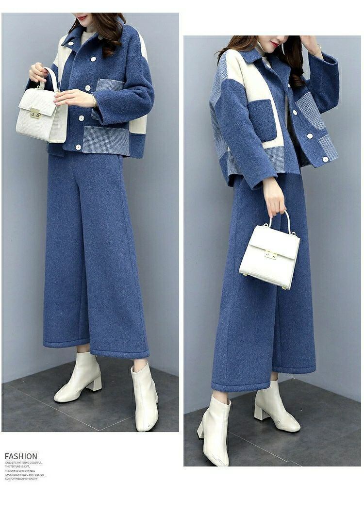 【set】ドッキングコート×ワイドパンツセット M18521