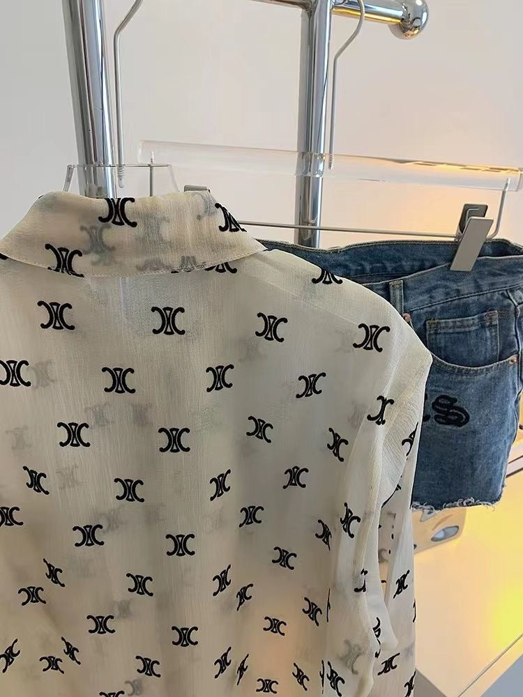【tops】ポロカラー長袖シャツF7878
