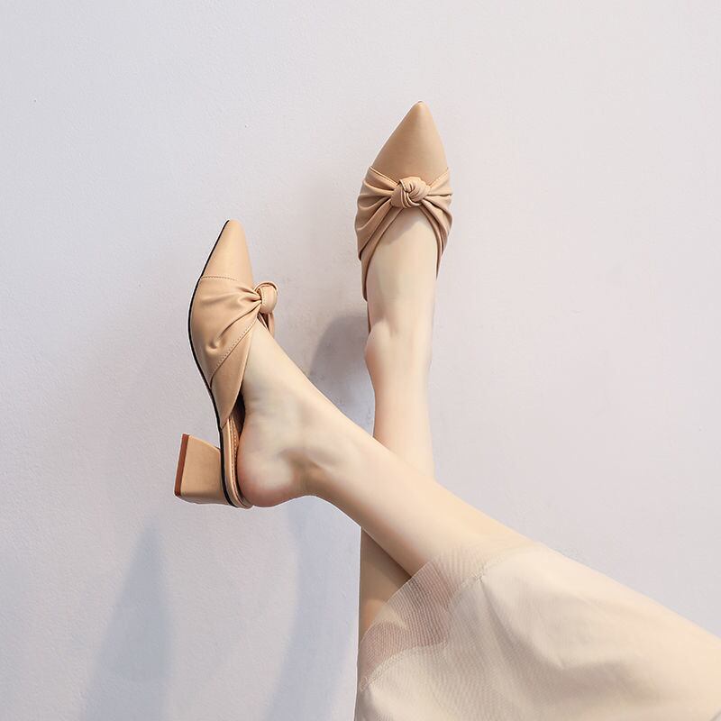 【shoes】2色履きやすい合わせやすい蝶々結び無地サンダル