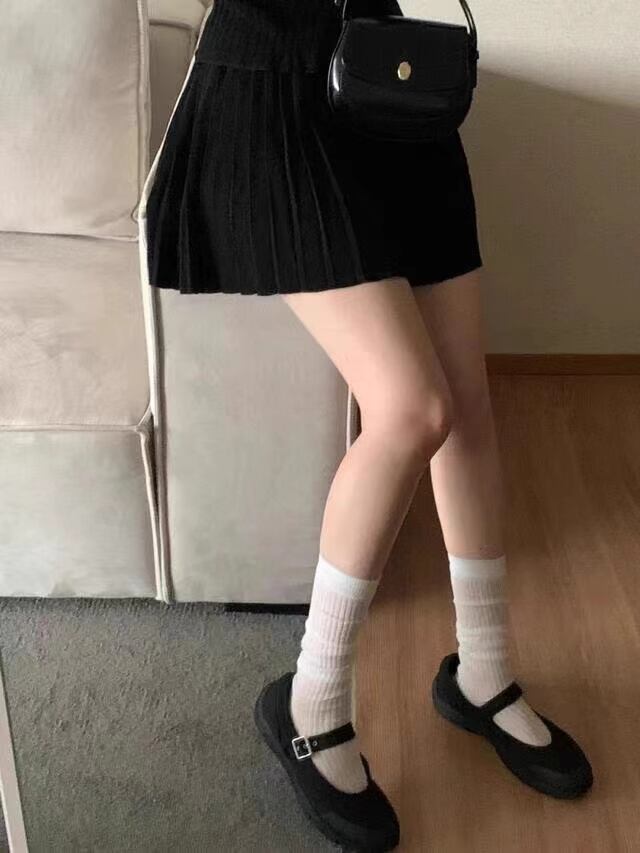 【set】Vネックカーディガン+スカートニット2点セットF7419